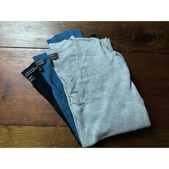 Banana Republic Other - Lot of 3: Banana Republic Luxe Sweater Collection  Black Grey Blue V-Necks Men L